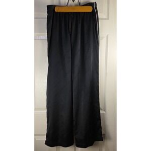 Victoria's‎ Secret Black Logo Side Stripe Pajama Lounge Pants Size M Satin Style